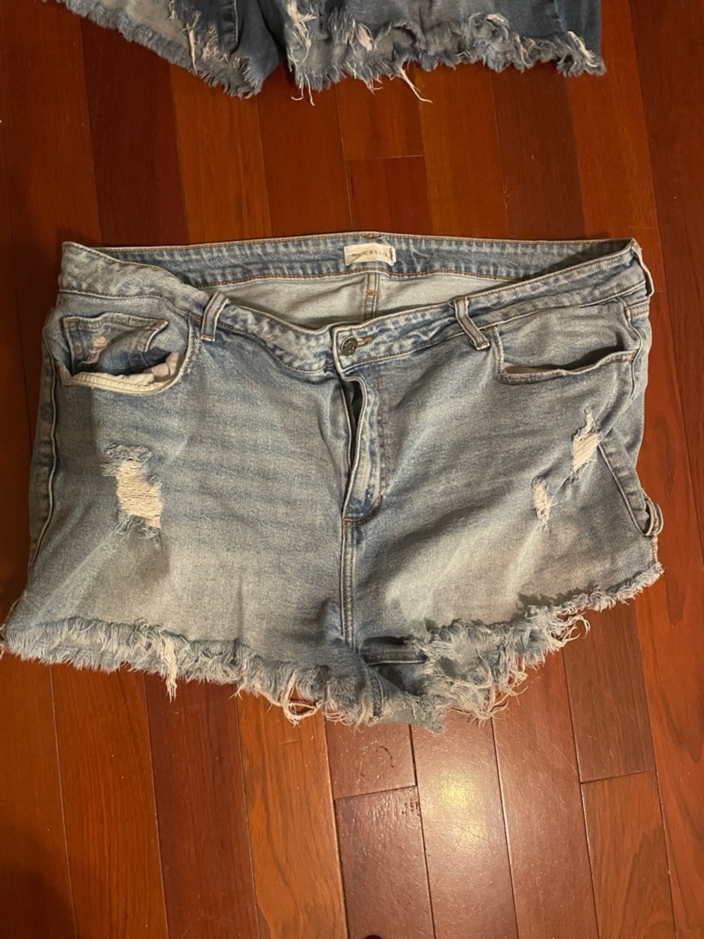 Cello Light Blue Distressed Denim Shorts